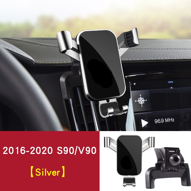 Para volvo S90 accesorios V90 soporte de teléfono control central Interior salida de aire soporte para teléfono móvil soporte de navegación: 2016-2020 Silver