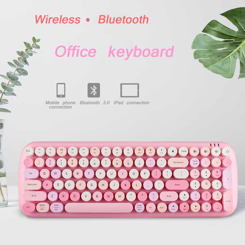 Wireless Bluetooth Mobile Phone Tablet Keyboard Mouse Girl Pink for iPad macbook/Android