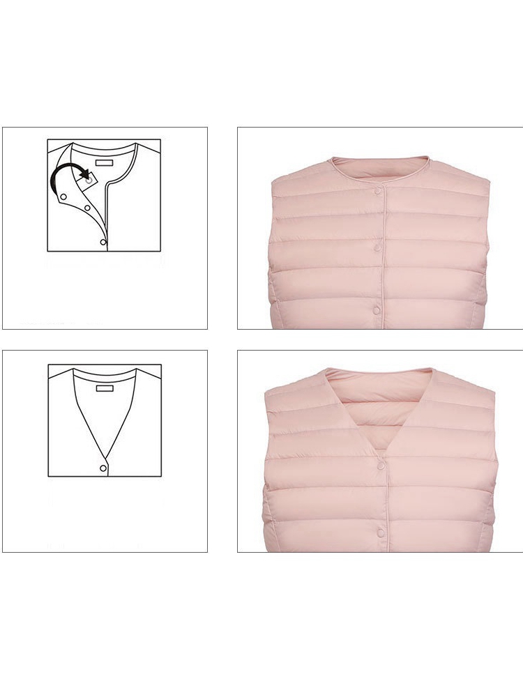 Newbang 90%  mat stof damevarmeveste ultralet dunvest dame tovejsvest bærbar varm ærmeløs vinterfor