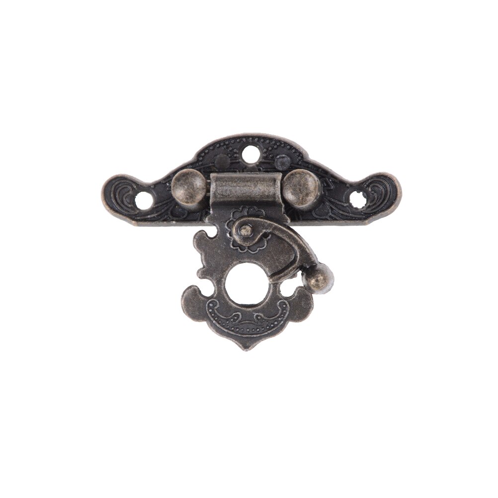 1Pc Decorative 38*28 mm Brass Suitcases Hasp Latch Buckle Clasp Antique Bronze Jewelry Wooden Box Hasps Drawer Latches