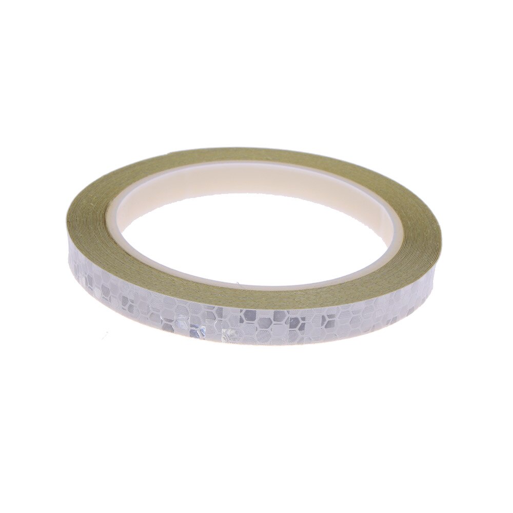 8m x 1cm Leuchtstoff Fahrrad Reflektierende Aufkleber Radfahren Band Reflektor Mtb Fahrrad Klebeband Sicherheit Fahrrad Rad Dekor: Silber-