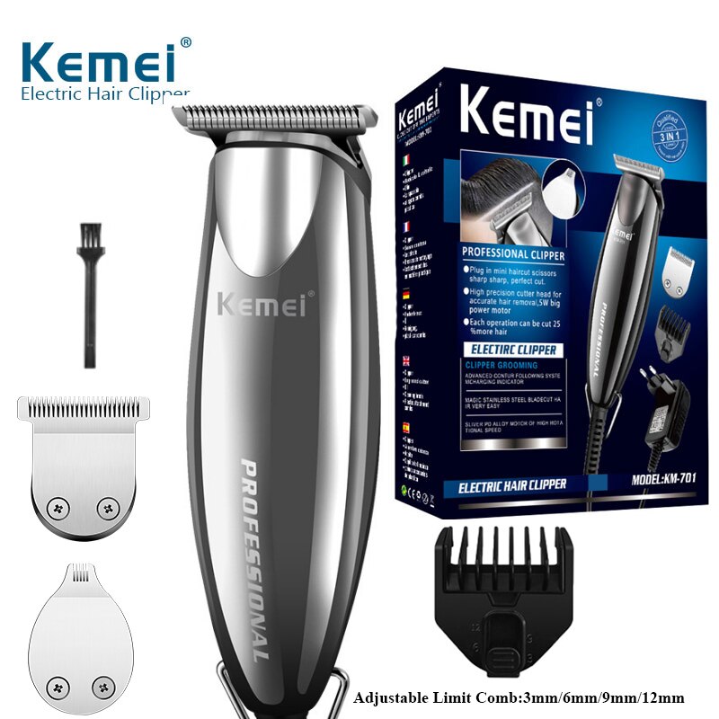 Kemei 0mm Baldheaded Hair Trimmer Powerful Electric Hair Clipper Shaver Modelling Hair Trimmer Razor KM-701: Default Title