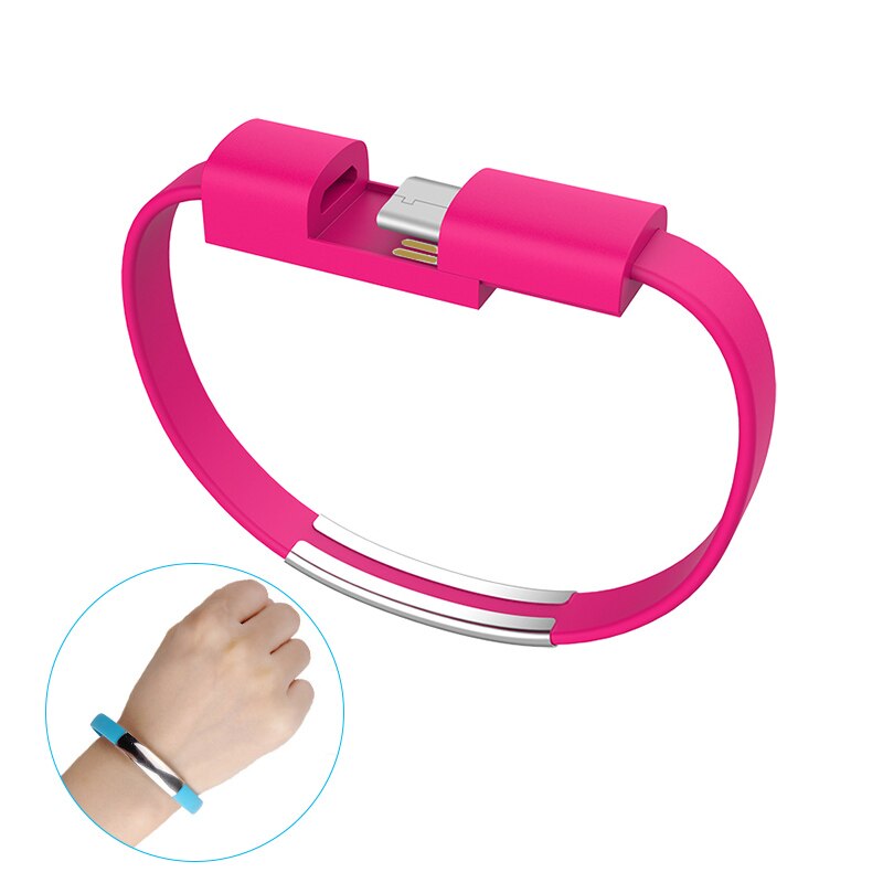 OLAF Type C Armband kabel Mobiele Telefoon kabels usb Opladen Data Cord Voor Samsung s8 s9 s10 Huwei P30 C type-C korte usb-kabel: red