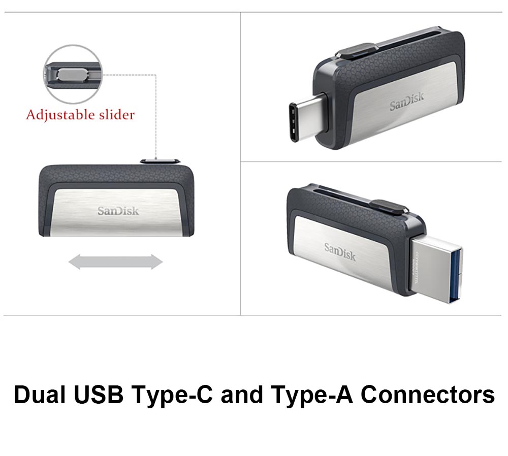 SanDisk Dual USB Type C and Type A Flash Drive SDDDC2 Pen Drive 64GB 128GB 256GB Memory Stick For Smartphone Tablet Laptop PC
