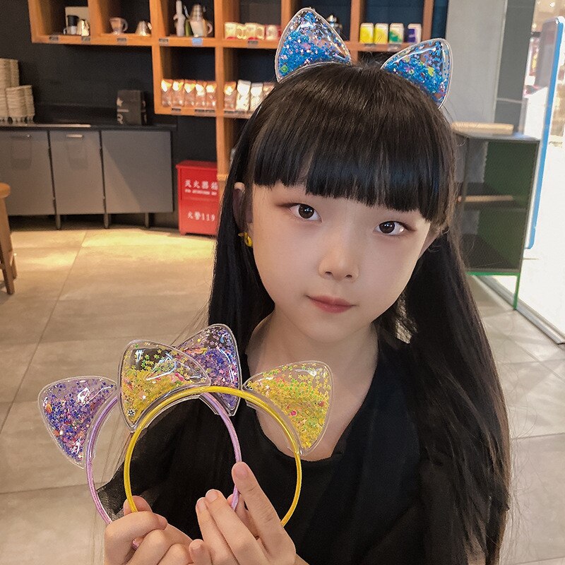 1Pcs Leuke Kat Oren Hoofdband Baby Meisjes Haarband Koreaanse Kinderen Prinses Kids Haarband Props Party Meisjes Haar accessoires