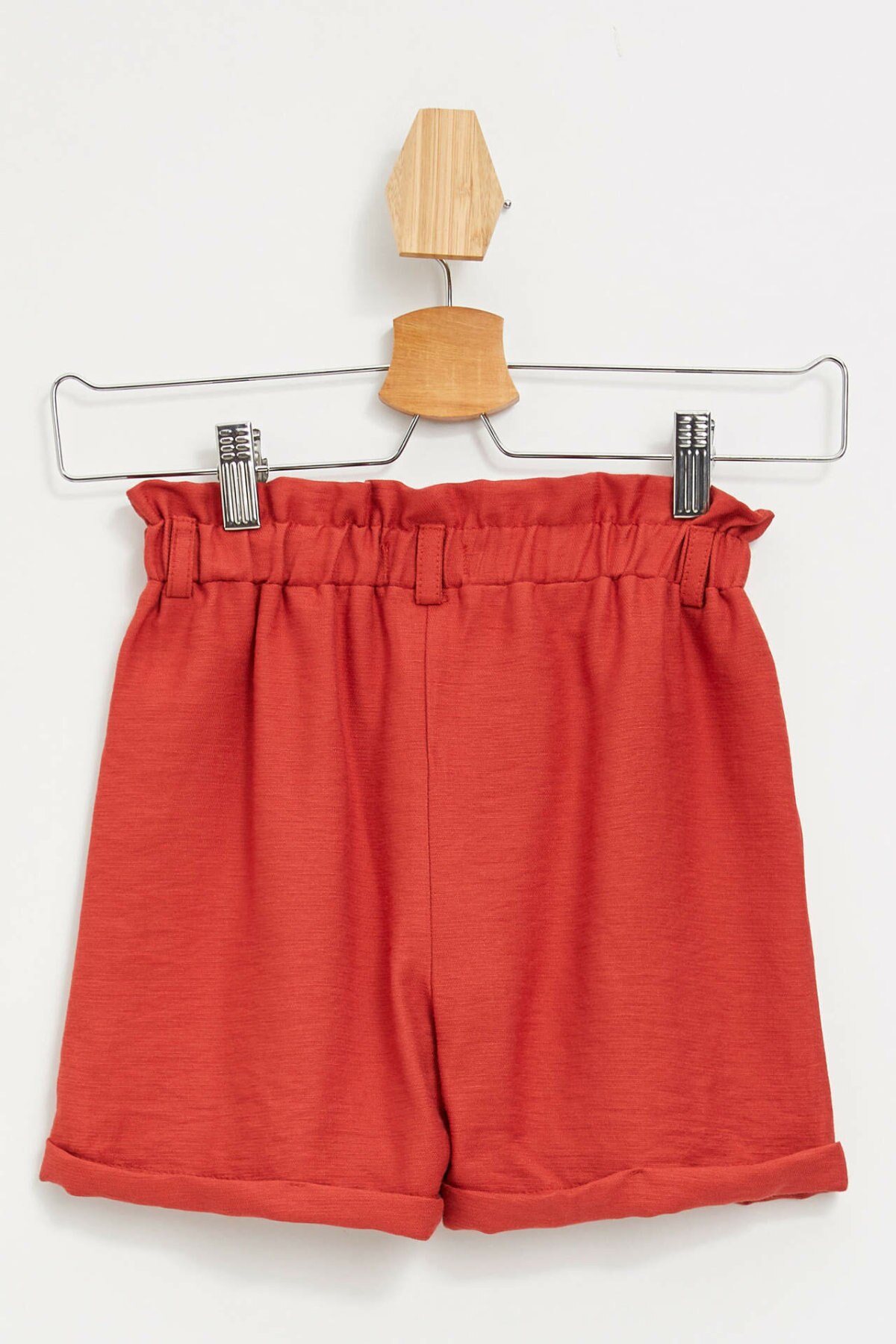 DeFacto Mädchen Sommer Lose Kurze Hosen Mädchen Rosa Rot Farbe Spitze-up Shorts Kinder Casual Nette Kurze Bottoms-L5102A619SM