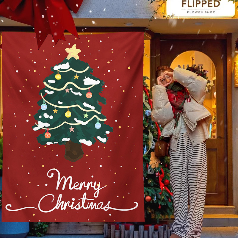 Christmas Decorative Hanging Tapestry Room Backdrop Photo Props Wall Tapestry Xmas Year Hanging Cloth