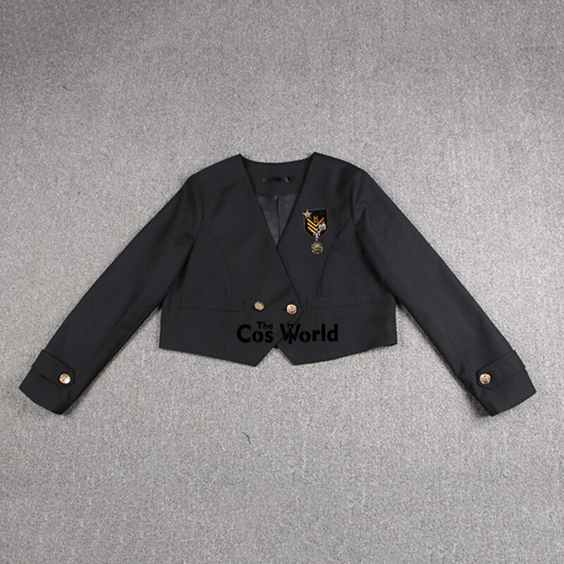 [Gao Qiao Zhong] Japanese Womens Girls Spring Autumn Collarless Suits Blazer Long Sleeve Jackets Coats For JK School Uniform