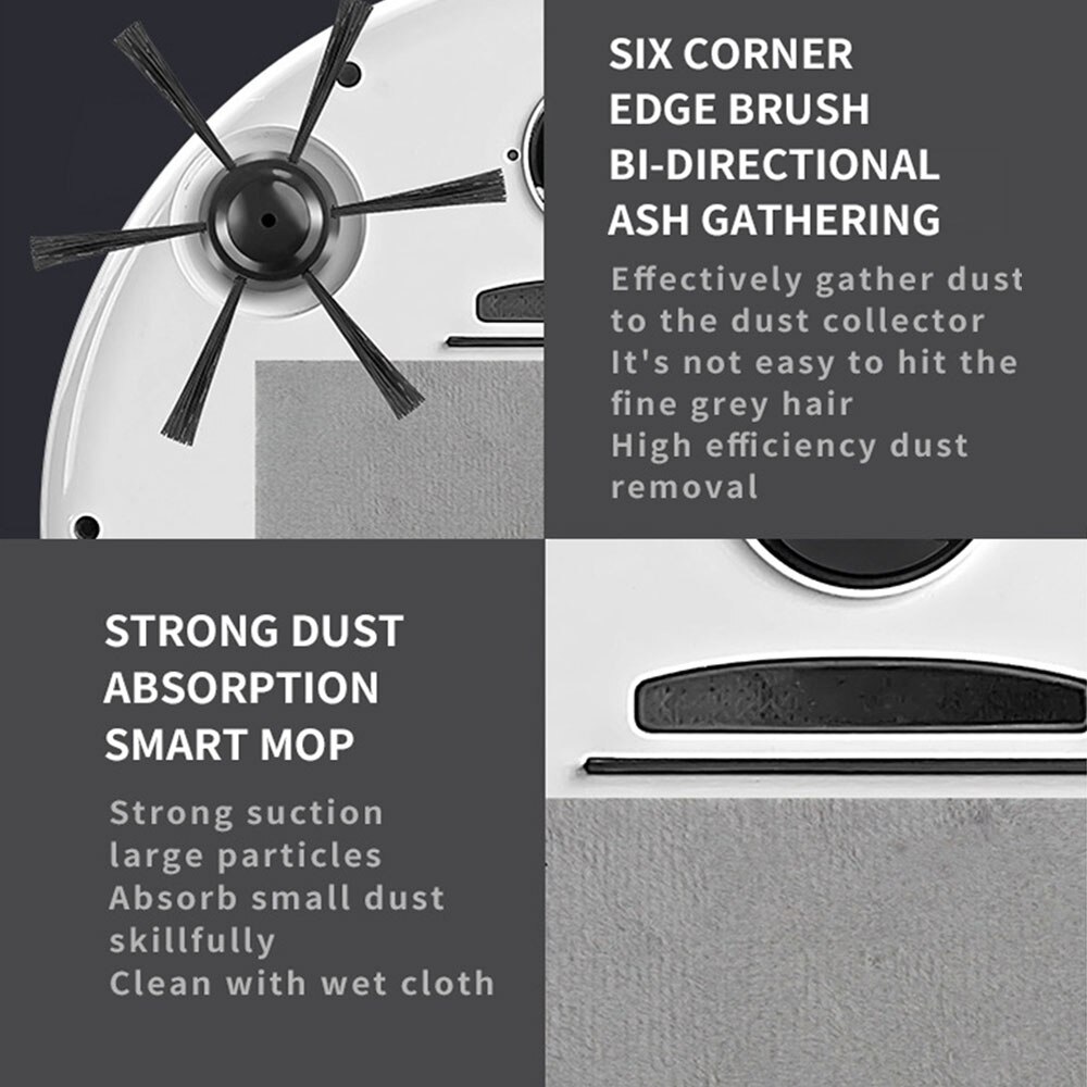 4 IN1 Smart Robot Vacuum Cleaner UV Disinfection Vacuum Cleaners Home Multifunctional Wireless Sweeping Robot Cleaner USB Charge