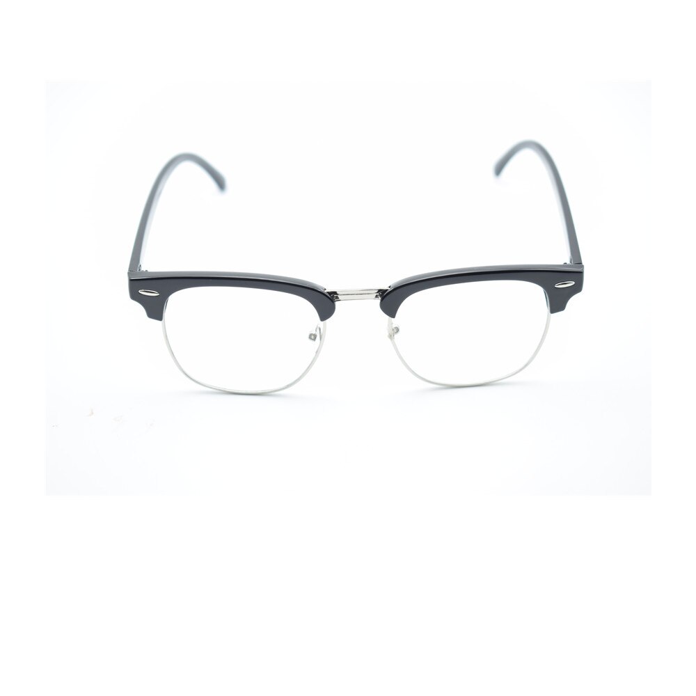 4 stilar moderna glasögon söta vintage unisex halvram tydliga linsglasögon nerd geek glasögon glasögon: Grå