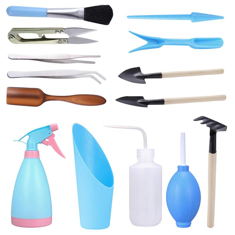 1 Set of 14pcs Mini Garden Hand Tools Plants Gardening Tools Mini Garden Hand Tools Garden Plant Shovel for Man Home Woman Shop: Blue
