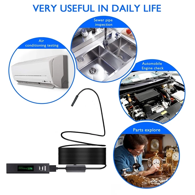 5.5/8mm 1200P Endoscopic Wifi Camera Endoscope For Android Iphone IOS Mobile Smartphone Car Inspection Tools Single Dual Lens