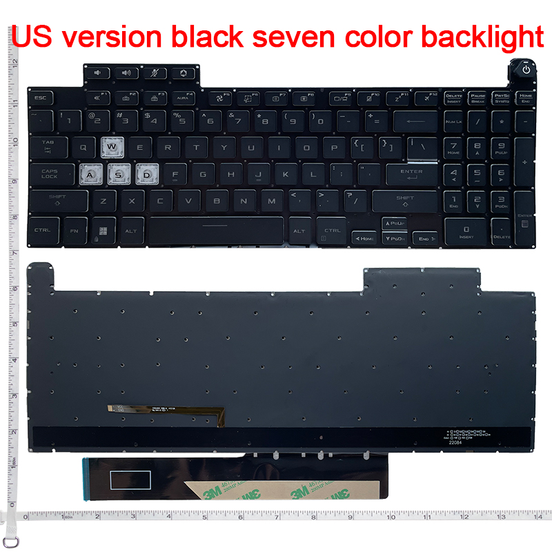 Yhdysvaltain taustavalaistu näppäimistö asus tuf gaming  f15 fx507zr fa507 fa507r fx707 fx517 ga507 -vaihtonäppäimistöille 6913 us 00 v210846 ds 1: Valkoinen