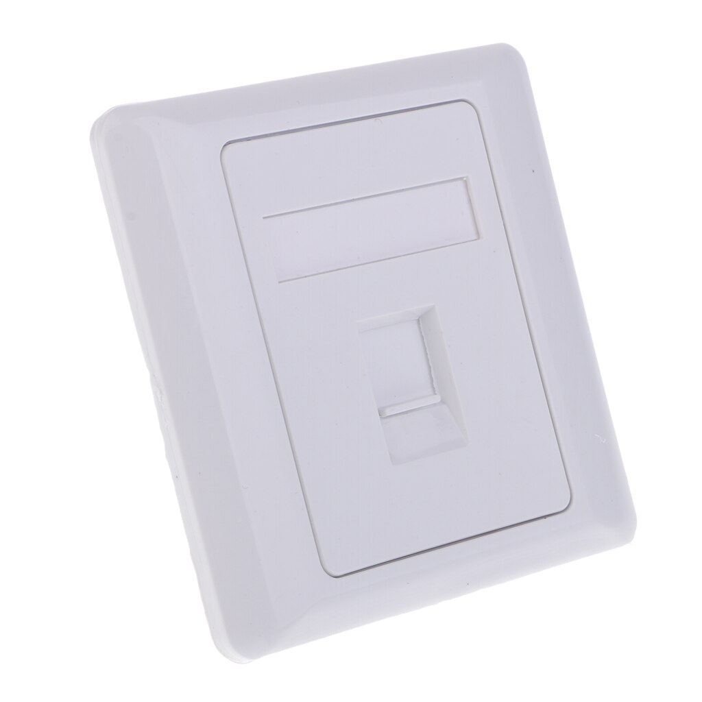 Rj45 -stikdåse enkeltports vægudtag ansigt over netværk ethernet top