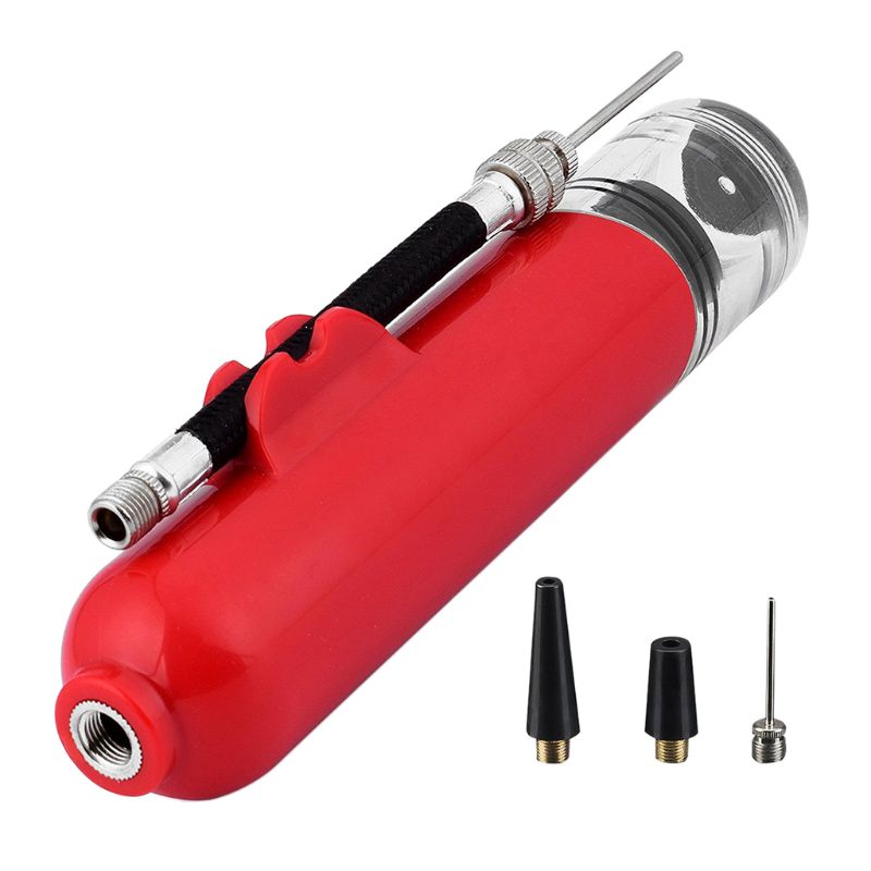Przenośna Mini Pompka do Piłek Koszykówka Piłka Nożna Siatkówka Inflator Igła: Czerwony