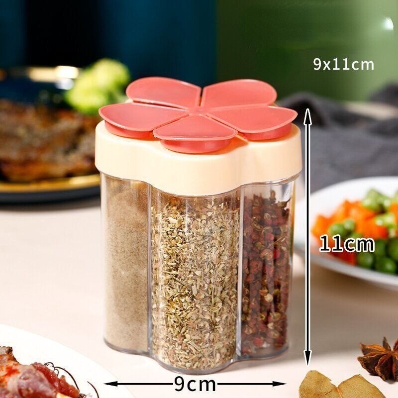 Word seasoning box monosodium glutamate salt plastic multi-compartment seasoning box kitchen seasoning storage box vial