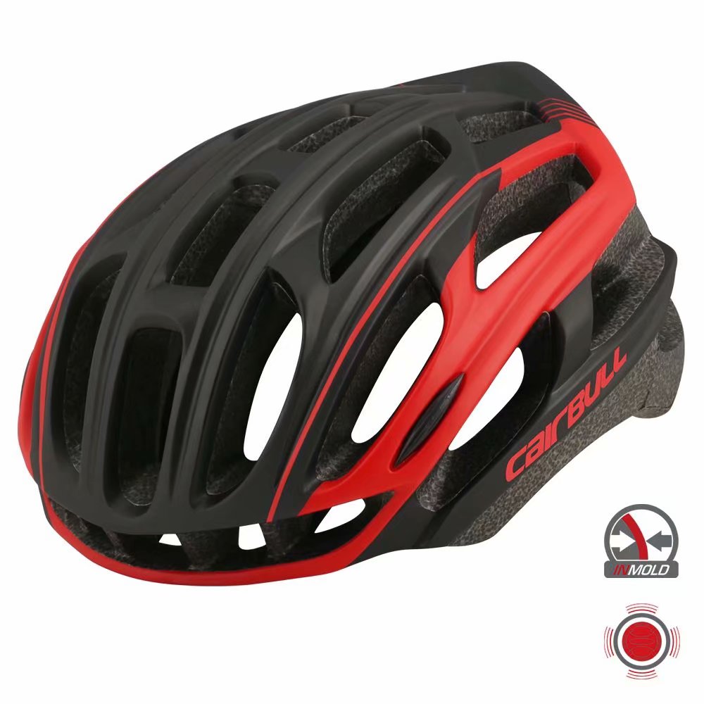 Cairbull – casque de vélo de route ventilé, léger, pour vtt: Matte black red