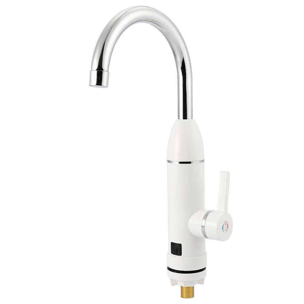 Electric Kitchen Water Heater Tap Instant Water Faucet Heater Cold Heating Faucet Tankless Instantaneous Water Heater: White