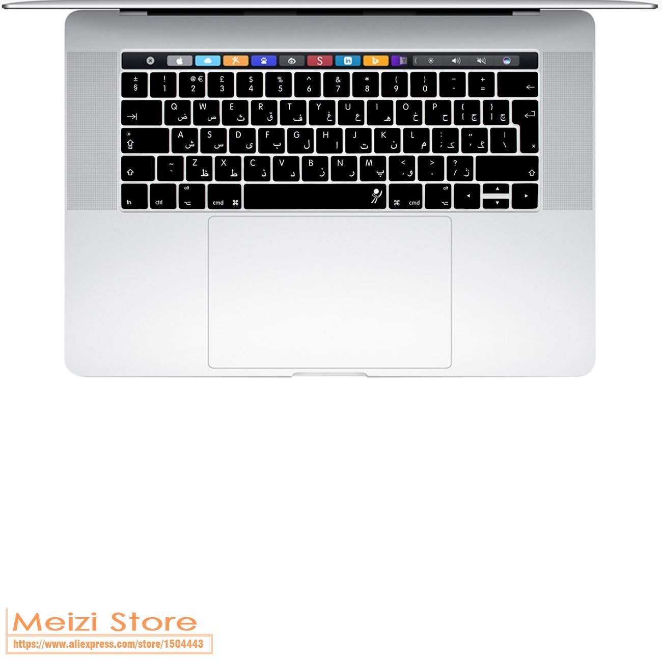 Arabski język arabski osłona na klawiaturę laptopa z ekranem dotykowym ue Euro wersja A1706 A1989 A1990 A1707 dla Macbook Pro 13 15 Cal