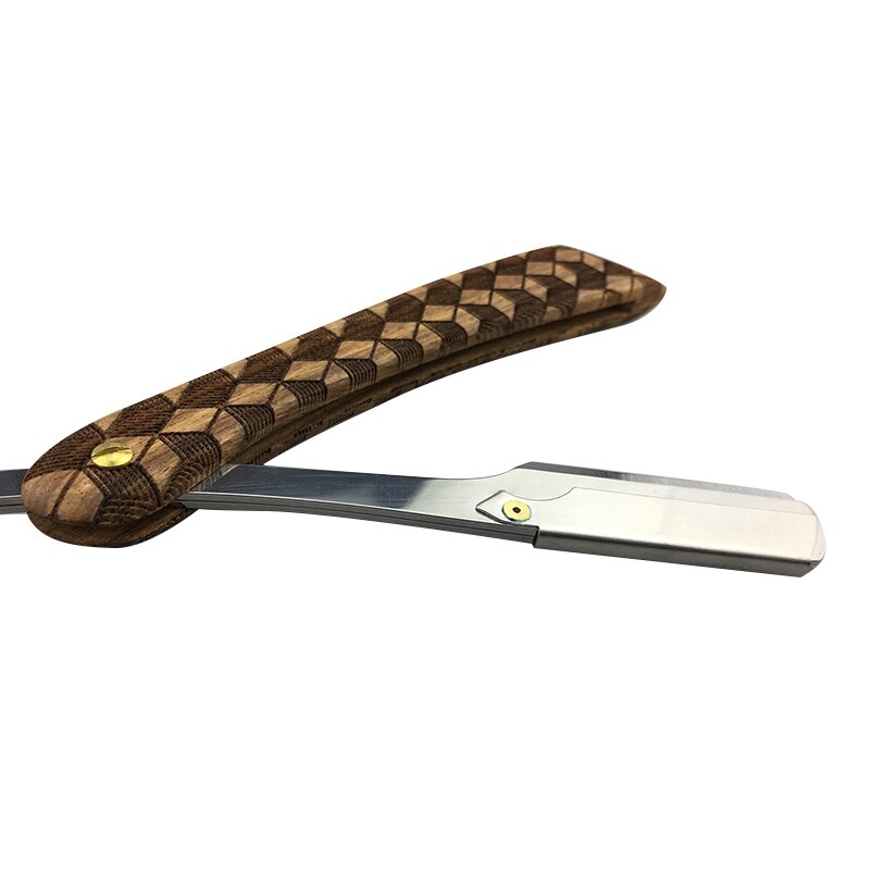 Classic Hand Made Straight Razor Wood Handle Safety Barber Straight Razor Fit Whole Piece Double Edge Razor Blade