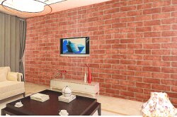 Tredimensionelt 3d mursten murstenlignende tapet tv møbler fortykning vandtæt pvc selvklæbende tapet sten import stick: Gul