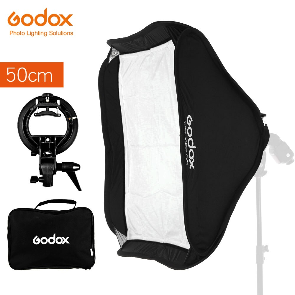 Godox 50x50 cm 20 "* 20" Softbox Diffuser met S-type Bracket Bowens Houder voor studio Foto Speedlite Flash Light