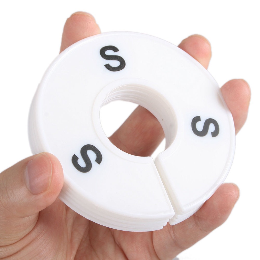 "s" tøjskabsbøjle rack størrelse skillevægge runde 5 stk hvid størrelse ring