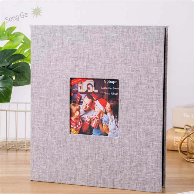 16 Inch 40 Pages Linen Cover DIY Photo Album 3x5 4x6 5x7 8.5x11 Photo Album Sticker Photo Album Big Family Photo Album: C