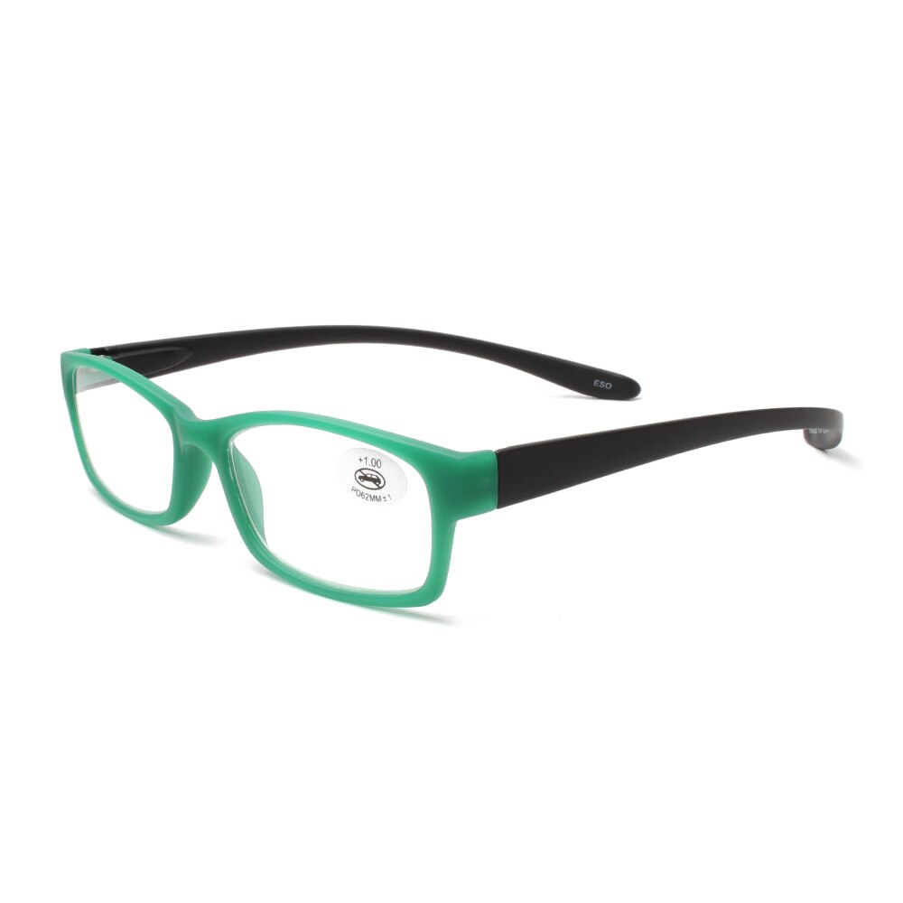 OUTMIX Lesbriller - Antirefleks HMC - CR-39 Glass 53mm - Unisex med lange stenger: Grønn / +100