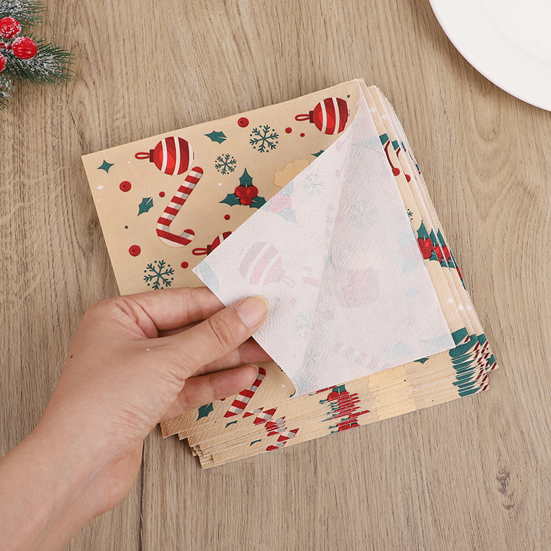 Servilletas de papel navideñas de 20 piezas, pañuelos desechables, manteles individuales navideños para mesa del hogar, decoración, suministros para de Año 2026