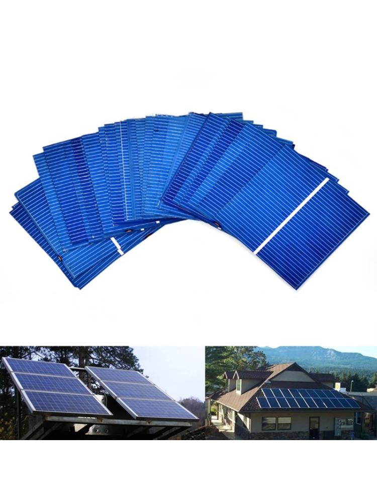 50 Sheets/set 52x52mm Polycrystalline Silicon Solar Panel DIY Solar Cell Cutting Sheet Solar Energy Battery Panel