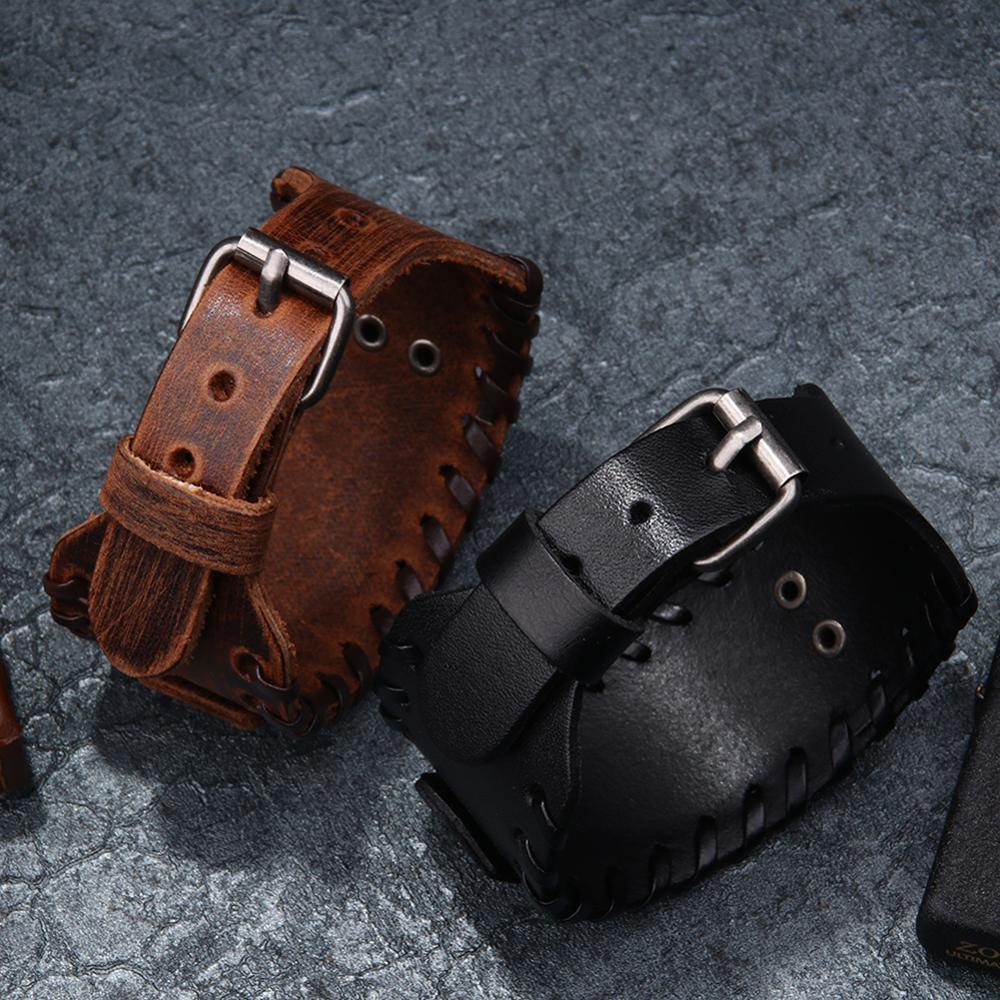 Runas nórdicas Vegvisir brújula pulsera vikinga pulseras nórdicas brújula brazalete de cuero ancho pulsera nórdica hombre joyería