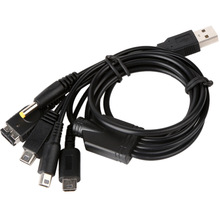 ALLOYSEED 1.2m 5 in1 USB Lader Snel Opladen Kabel Cords voor Nintend NDSL NDS NDSI XL 3DS Game Kabels USB Charger Cable