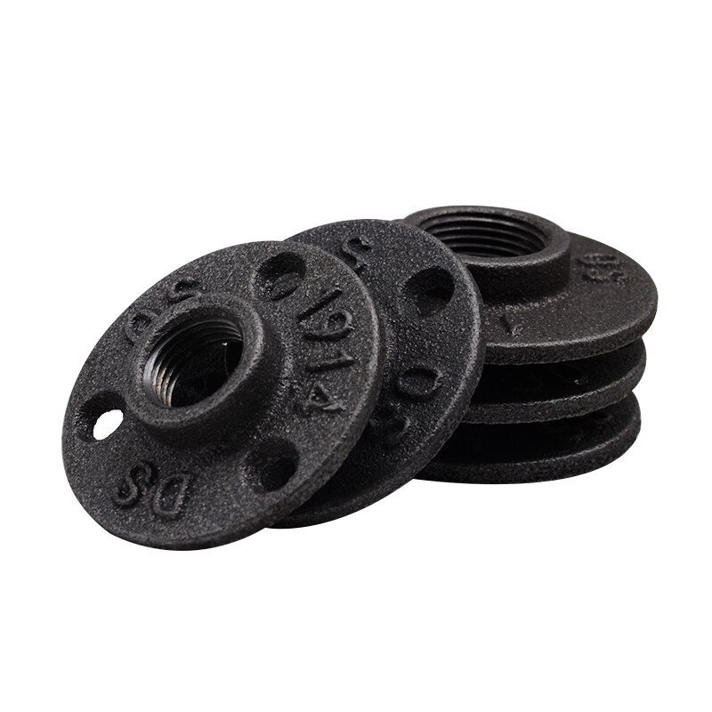 G1/2" DN15 malleable Iron Cast Wall Mount Antique black Floor Flange Base Bracket Tube Pipe Loft Industrial Style 4PCS/LOT