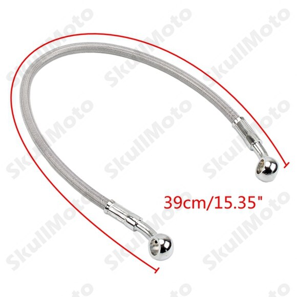 Kit de manguera de freno de motocross para motocicleta, tubería de aceite, línea trenzada, acero inoxidable reforzado hidráulico, ajuste trenzado, ATV Pit Bike: 39cm