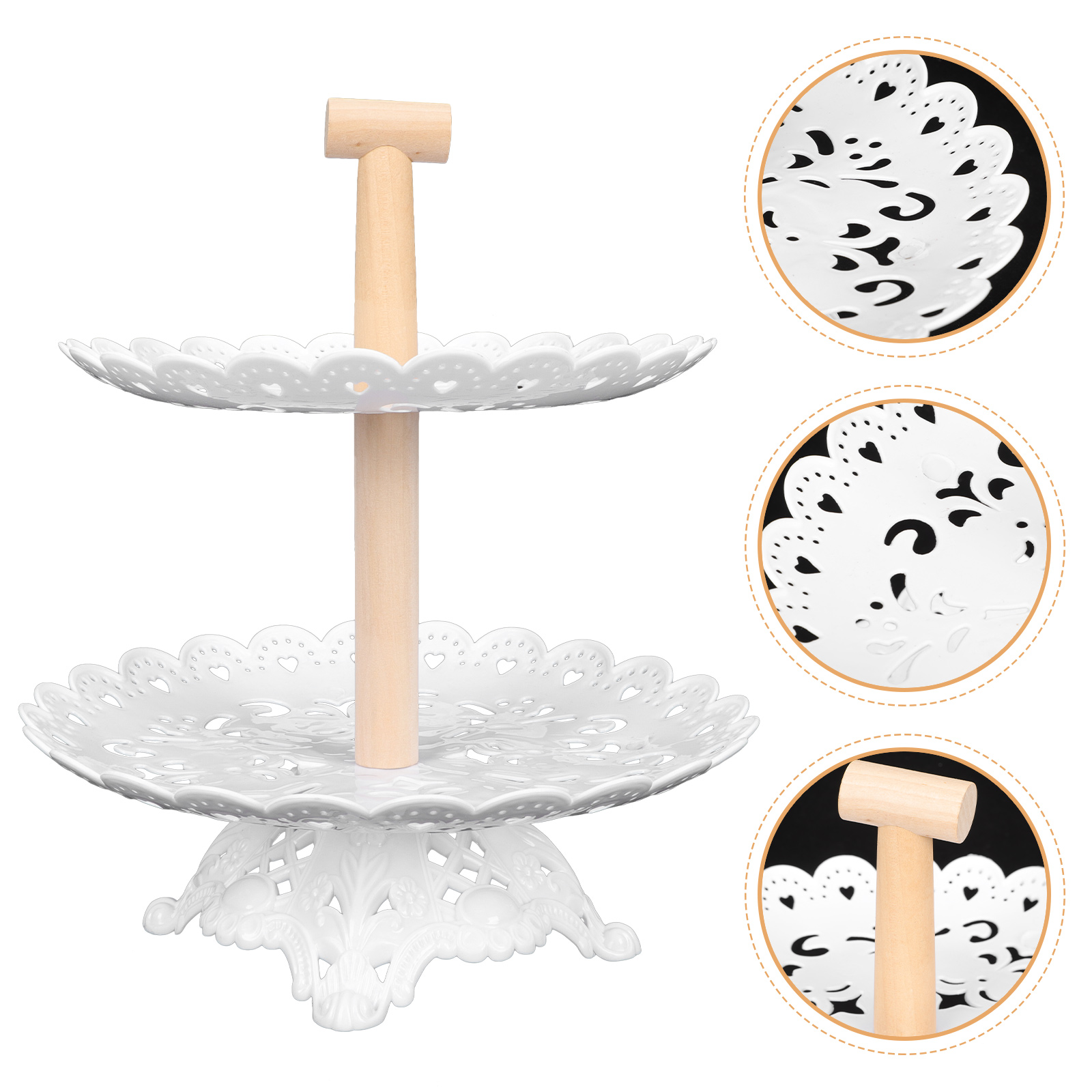 1 Set Multi-layer Wedding Cake Stand Plastic Cake Display Stand Multi-layer Stand: 30x25cm