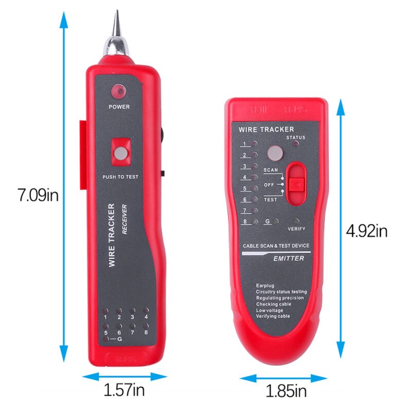 RJ11 RJ45 Cat5 Cat6 Network Tester Ethernet LAN Network Analyzer Telephone Cable Tracker Detector Cable Finder with Headphones
