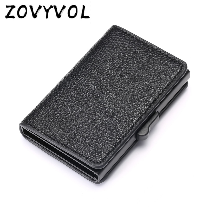 Zovyvol Rfid Kaarthouder Minimalistische Portemonnee Kaart Pakket Mannen Business Id Card Cases Bag Stijl zwart