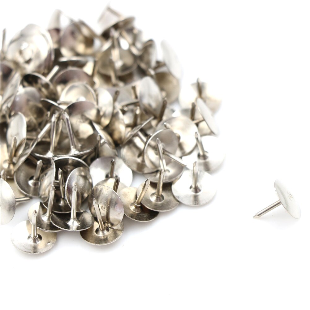 Silver Tone Corkboard Photo Push Pins Thumb Tacks 80Pcs