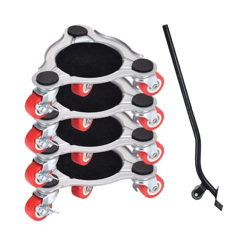 Movedor de móveis de aço de 4 rodas, objeto pesado, suporte de roda universal, ferramenta de movimento multifu, armazém, motor de objeto pesado
