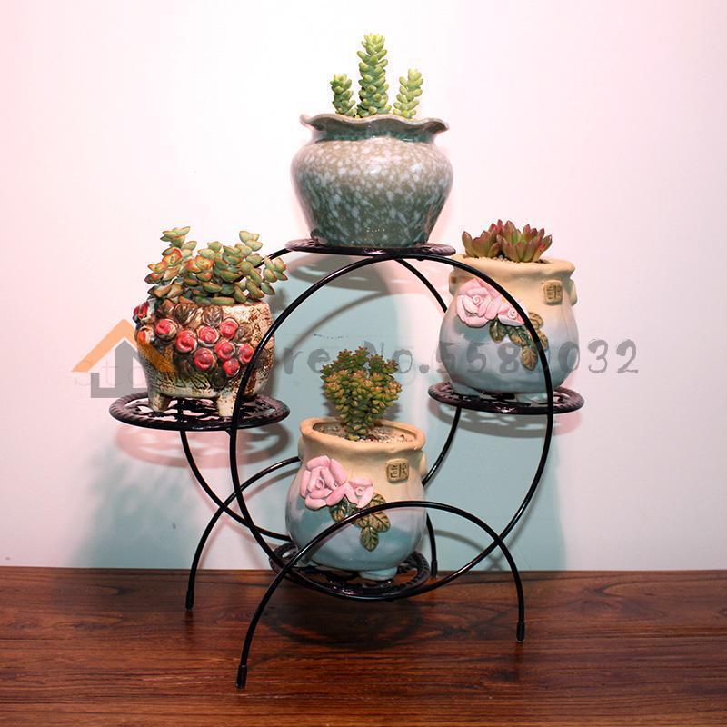 Étagère de bureau en fer forgé avec Mini fleurs, étagère multifonctionnelle pour recevoir le balcon, pot de fleurs: Model6