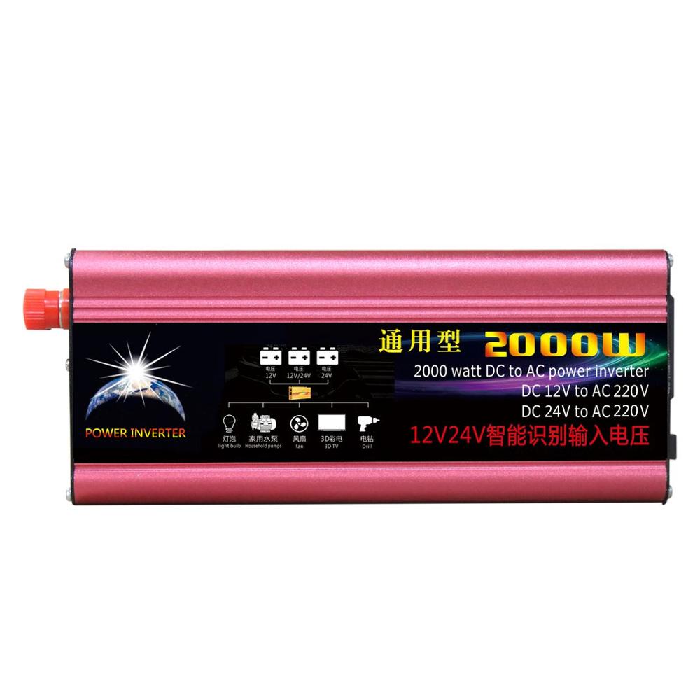 2000W DC to AC Power Inverter 12V/24V to 220V Automotive Car Power Supply Inverter