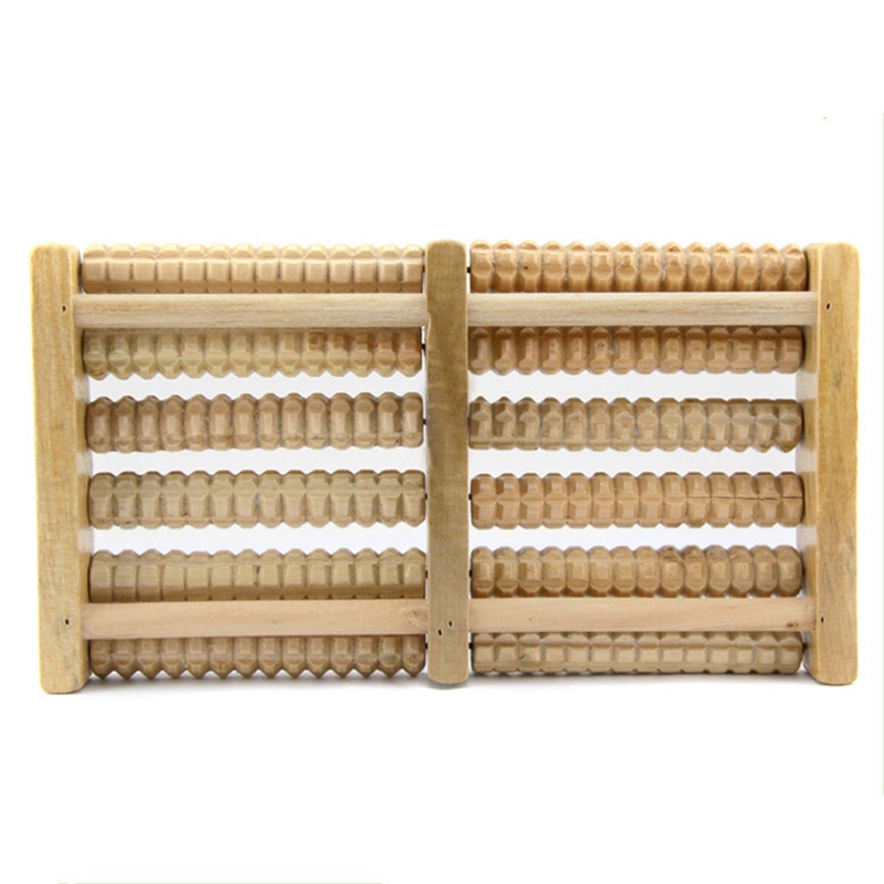 Houten dubbele voet acupunctuur massager rollerbal verlichting van plantaire fasciitis stress hielboogpijn shiatsu acupressuur ontspanning