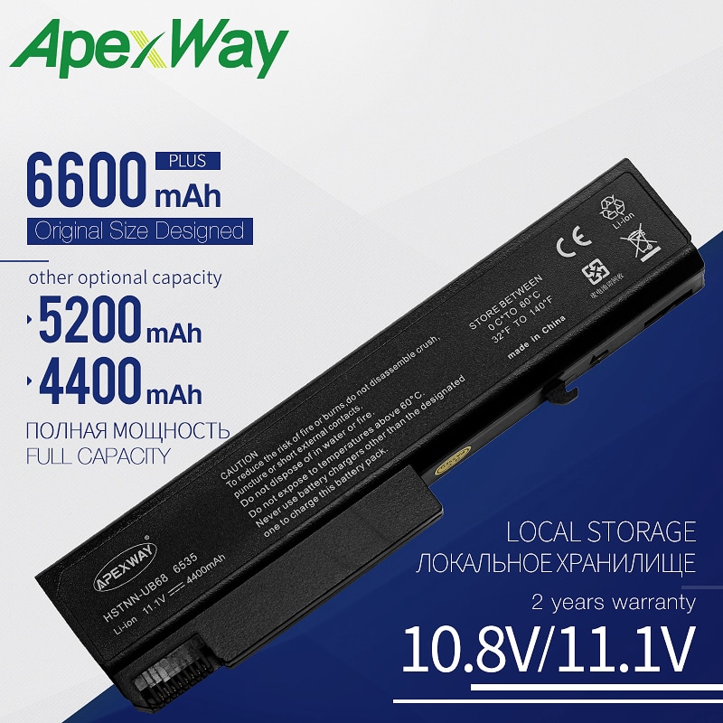 6CELL Laptop Battery for HP EliteBook 8440p 8440w 6930p ProBook 6440b 6445b 6450 6450b 6530 6530B 6535B 6730B 6735B HSTNN-LB0E