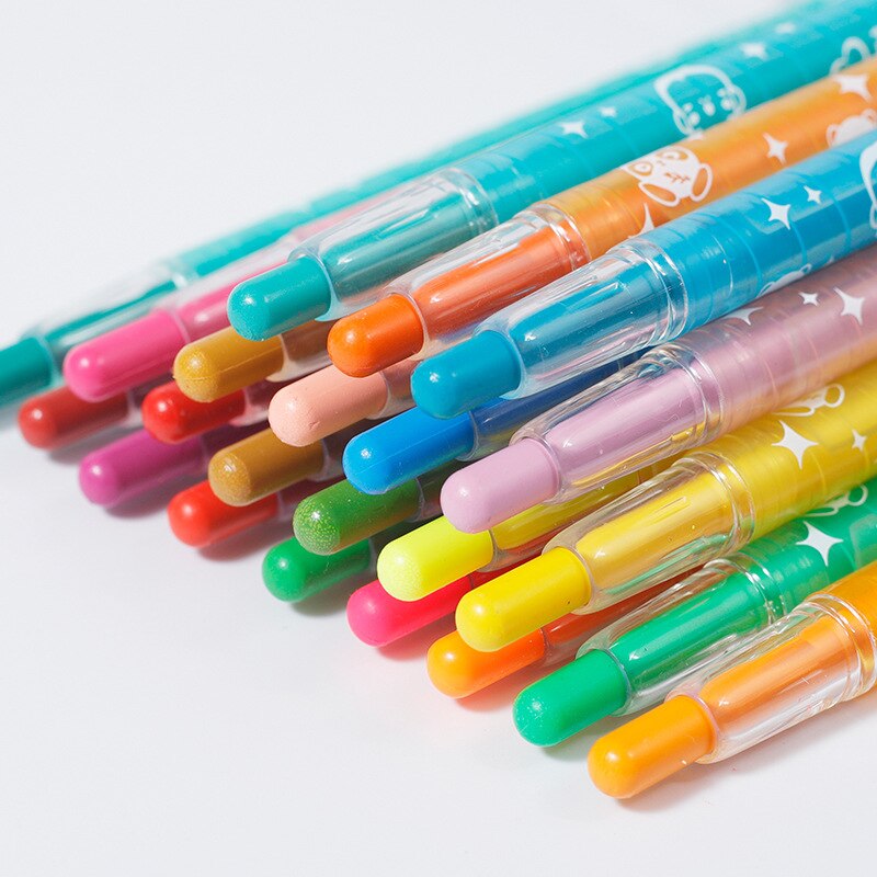 Art painting oil painting stick painting color stick washable rotating crayon set painting color pen student art supplies