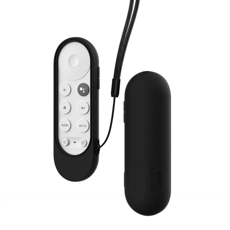 til chromecast stemme fjernkontroll med sløyfe silikon etui til chromecast til -google tv stemme fjernkontroll støtsikker beskyttelsesdeksel: Svart