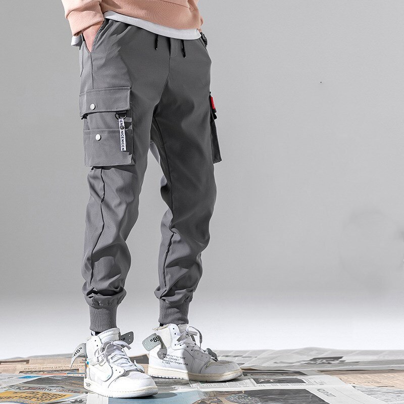 Hip-hop drenge overalls med flere lommer til mænd japansk streetwear haremsbukser punk fritidsbukser sportstøj mænds dansebukser