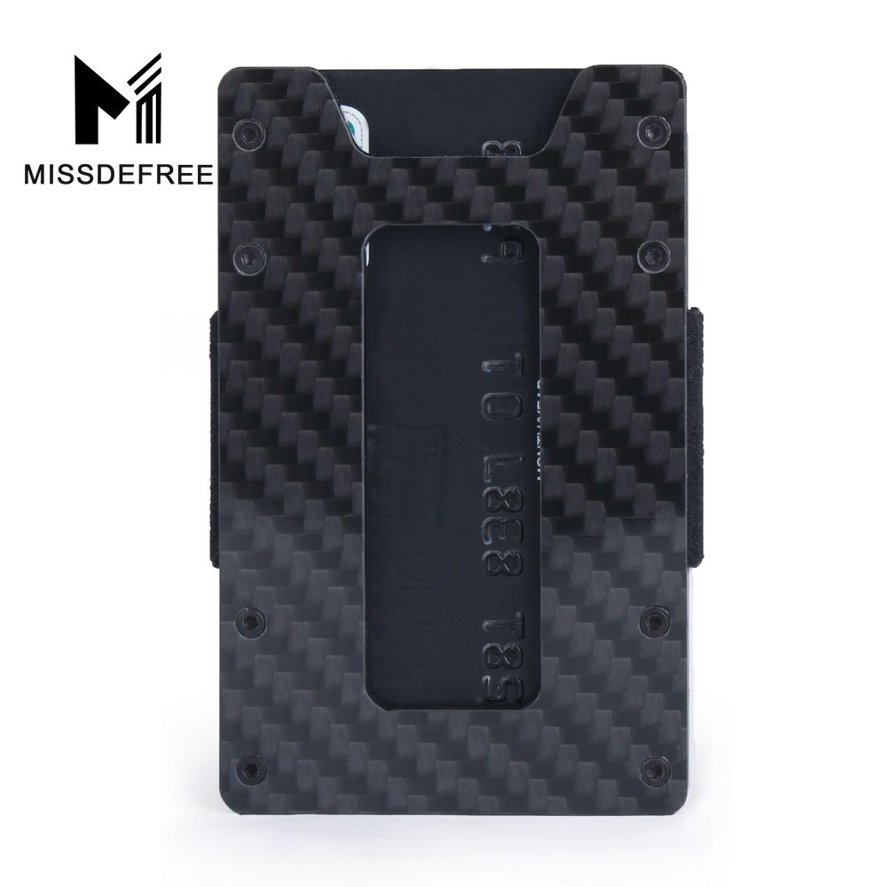 Minimalist Carbon Fiber Slim Wallet for Men & Women Slim Front Pocket Wallet & Credit Card Holder RFID Blocking: Carbon Fiber