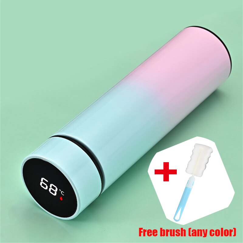 Temperature Intelligent Measurement Thermos 500ml Cup Bottle Touch Control LED Digital Display Coffee Cup Bottle Christmas: I