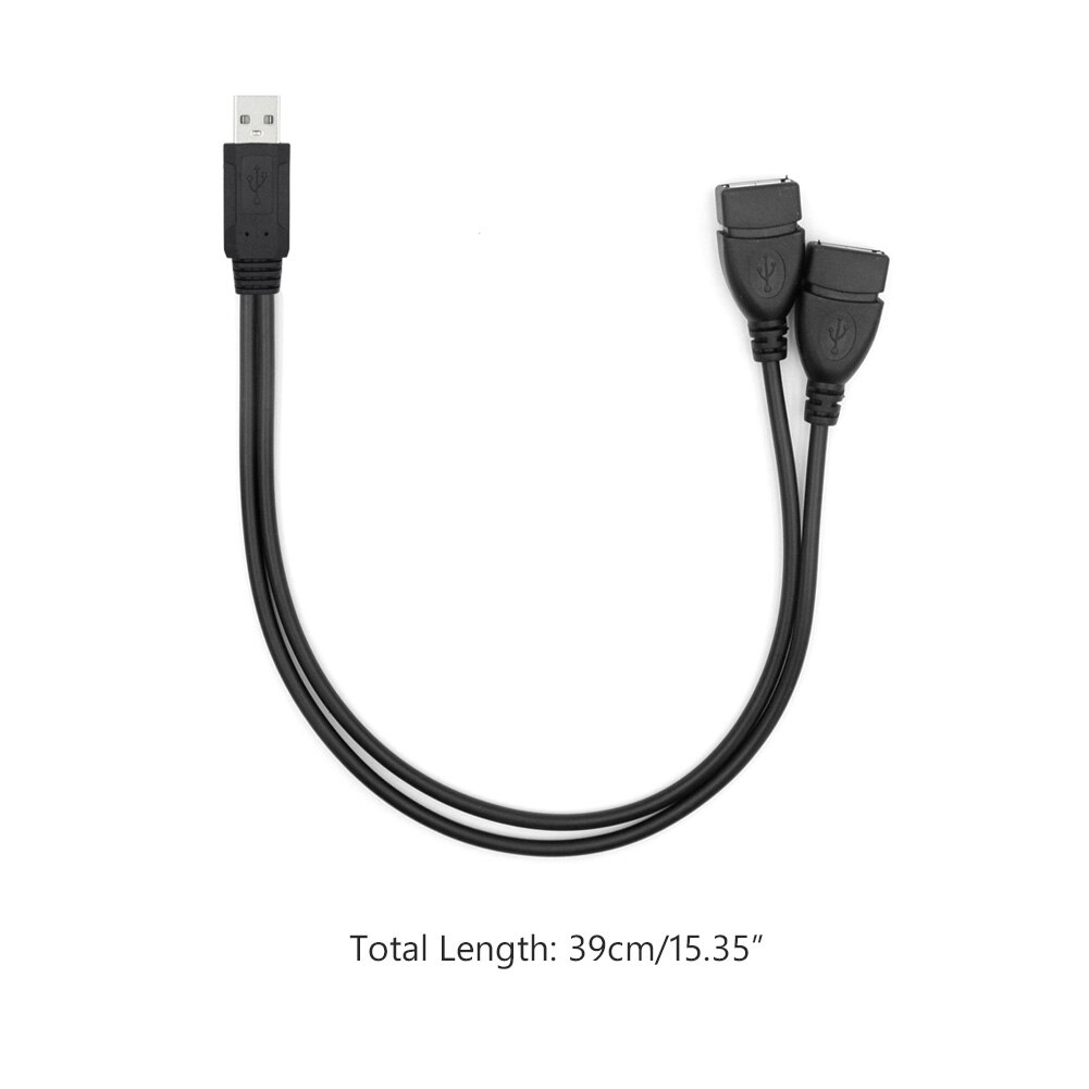 USB two in one Double connection Extension Cable Super Speed USB 2.0 Cable Male to Female Data Sync USB 2.0 Extender Cord 39CM